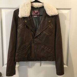 3/$25 billabong vegan leather jacket